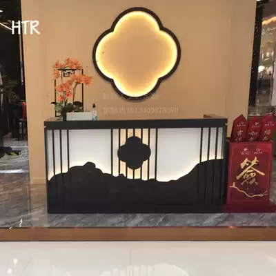 New Chinese bar cashier counter simple modern wrought iron front desk reception desk dining room health Hall bar cashier counter