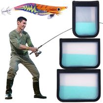 Portable Squid Jig Bag with Zipper Wooden Squid Shrimp Hook