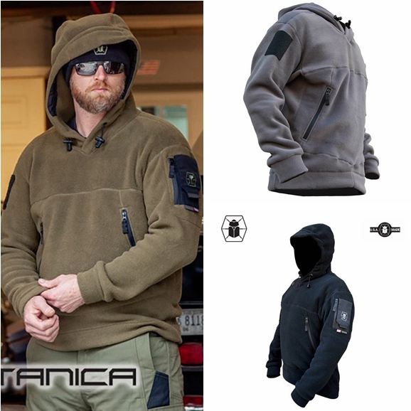 KITANICA Sacred Beetle Polatec 200 military plate tactical tops keep warm grab and grab thick cotton T - hoodie