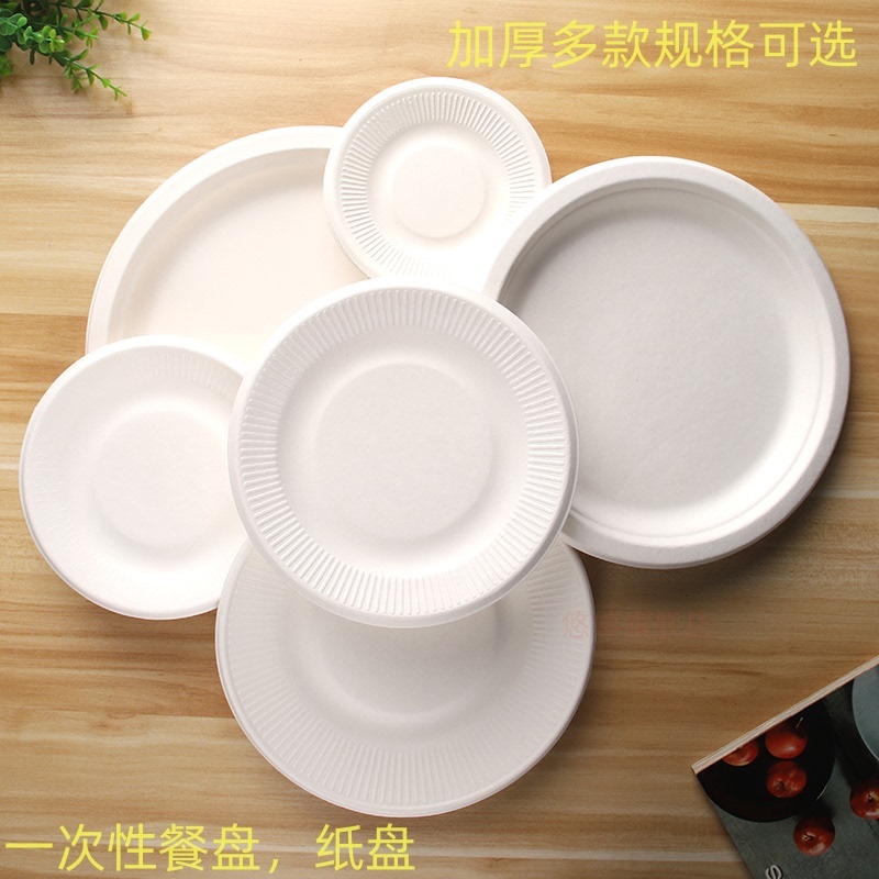 Paper Plate, Disposable Thickened Dinner Plate, Environmentally Friendly Barbecue Cake Plate, Round Painting Plate, Snack Plate, Buffet Paper Plate