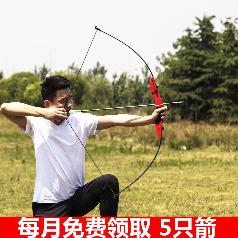 Professional starter bow and arrow set Shooting sports Straight-pull outdoor traditional compound anti-curved bow