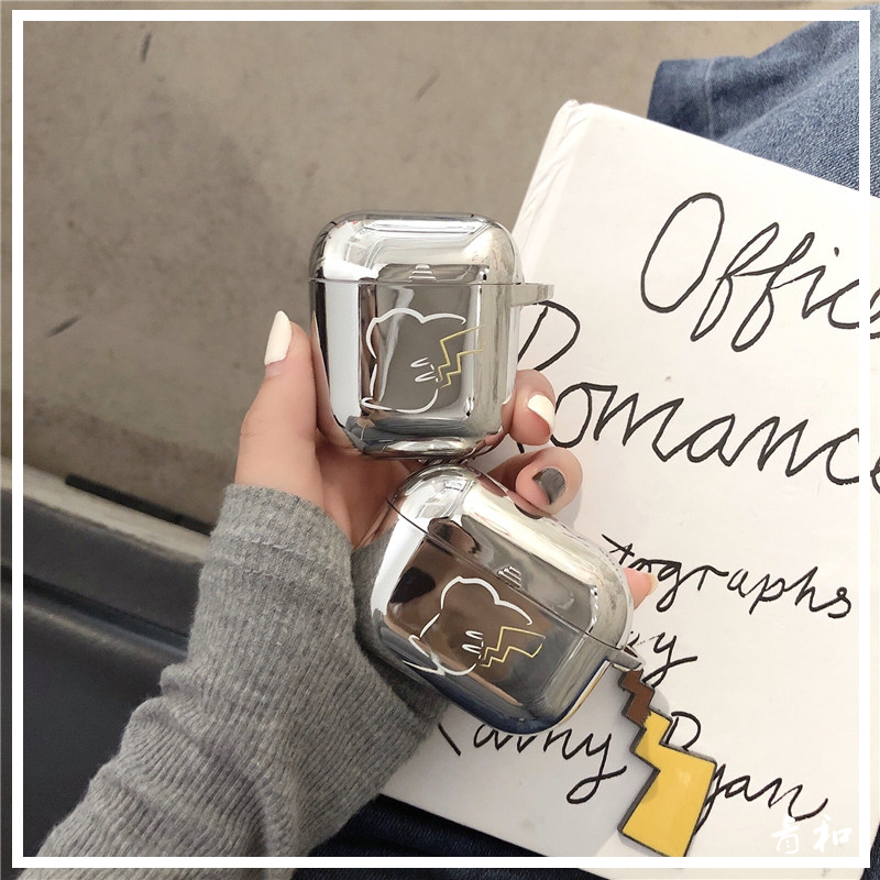 ISIDO electroplated cartoon pickup necklace for Airpods protective sleeve creative airpodspro Apple wireless Bluetooth headset iPods hanging silicone air