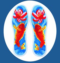 New thick cross stitch insole printing does not fade self embroidery with needle thread semi-finished men and women cloth liberation warrior
