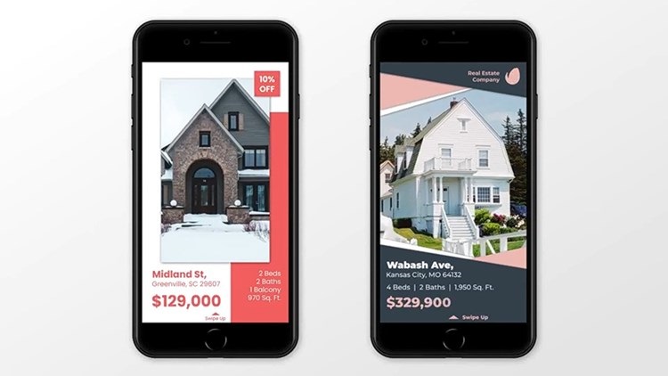 20款APP可用于社交媒体的房地产主题竖版动画动效演示样机AE模板插图8