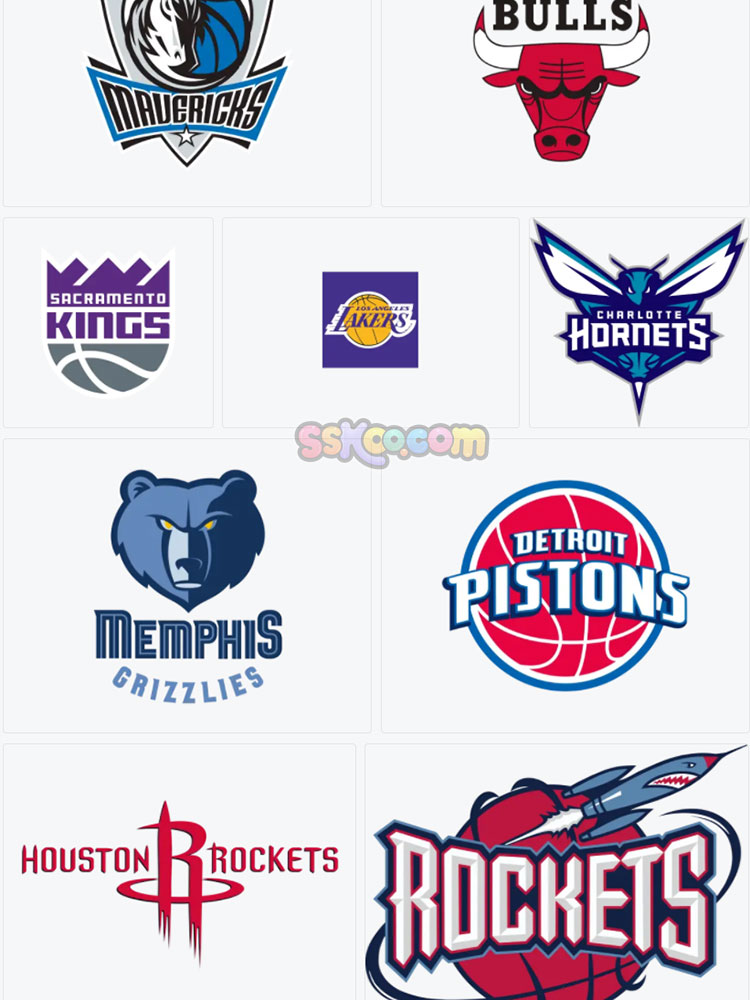 NBA公牛篮球球队LOGO标志品牌印花图案图形设计素材AI矢量模板插图2