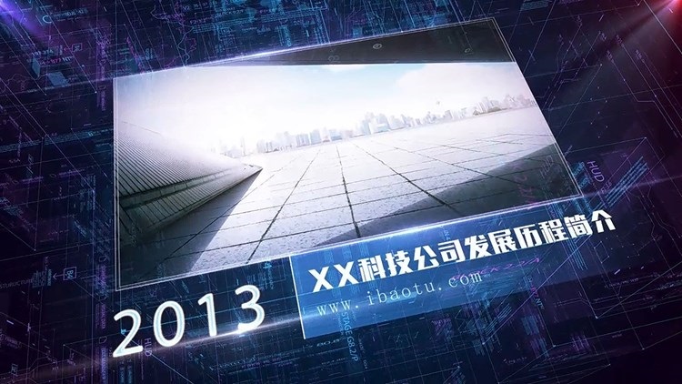 企业科技发展历程图文展示动态视频HUD科幻UI界面展示AE模板素材插图8