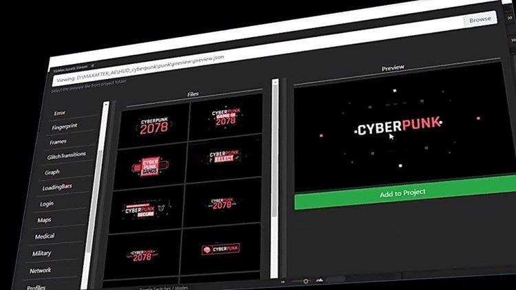 500+赛博朋克科技感HUD用户界面动画预设 Cyberpunk UI-AE脚本插图11