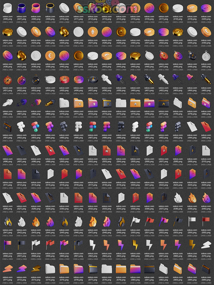 立体UI界面书本火箭奖杯灯泡图标icon合集PNG免扣sketch设计素材插图4
