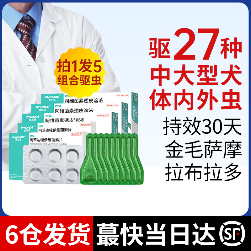 Dog deworming medicine golden retriever with inside and outside one Labrador worming large dog pet corgi in vitro puppies