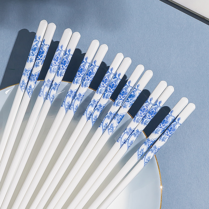 Ceramic Chopsticks Jingdezhen Genuine High-End Household Use National Style Mildew-Proof Blue and White Ceramic 2026 New Model Food Grade