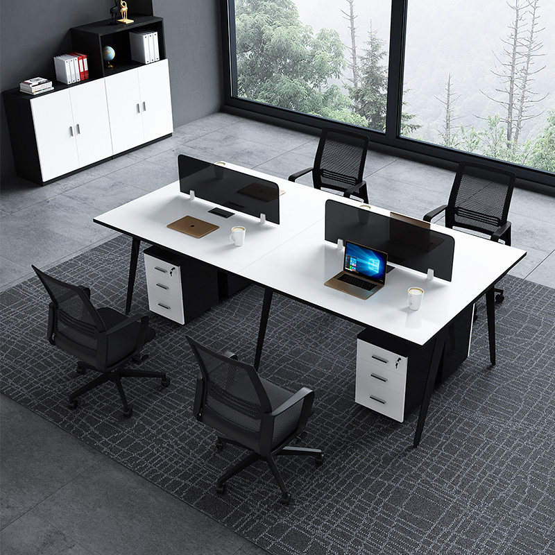 Office desk office financial station screen simple and modern 4-person card seat staff office desk and chair combination