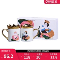 COSTA mug with lid girl Summer couple Cup pair of couple ceramic water cup office coffee cup