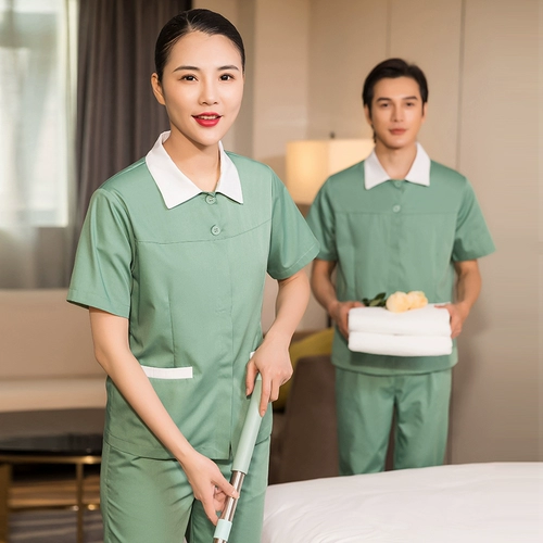 Очистка служба работы короткие -костюм мужчина и женщины дышащие садовые озеленение уборщики обслуживания рабочей силы Учистка имущество Уборка Уборка
