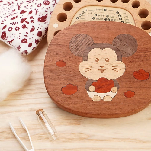 woodpapa Маленькая мышь лиственная коробка мальчик, ребенок, меняющий зубы и лиственное ящик для хранения девочка, запоминающаяся волосы.