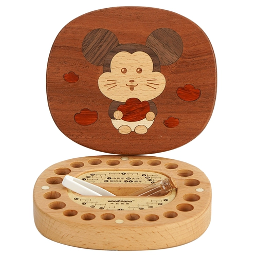 woodpapa Маленькая мышь лиственная коробка мальчик, ребенок, меняющий зубы и лиственное ящик для хранения девочка, запоминающаяся волосы.