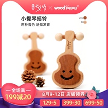 woodpapa Violin rattle toy Newborn baby soothing early education puzzle 0-3-6-Can be chewed in December