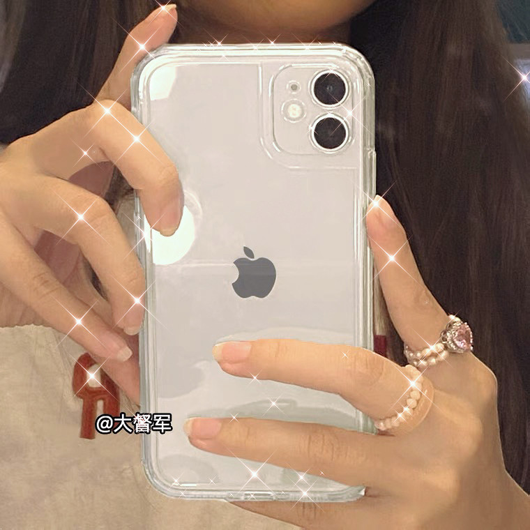 Small red book Tongan applicable 11 Apple 12pro max minimalist transparent mobile phone protection shell iphone11 ultra-thin soft shell male 13pro mesh red anti-fall xs max young girl's heart