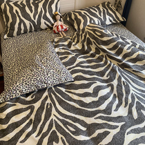 Bed four sets of sets of sets with wind all-cotton pure cotton simple Spotted Marveled single student Dormitory Bed Linen