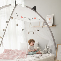 Free installation Foldable back type No bottom cartoon children mosquito nets cute household Mongolia bag 1 5m bed 1 2m meters