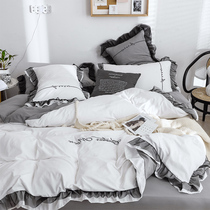 Light extravaganza Four pieces of minimalist Joins public main wind Girl Hearts Quarters three sets of bedsheet bed linen bedding