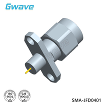 Gubo Technology SMA male metal wall-through connector 12 2mm two-hole flange 26 5G tail round pin