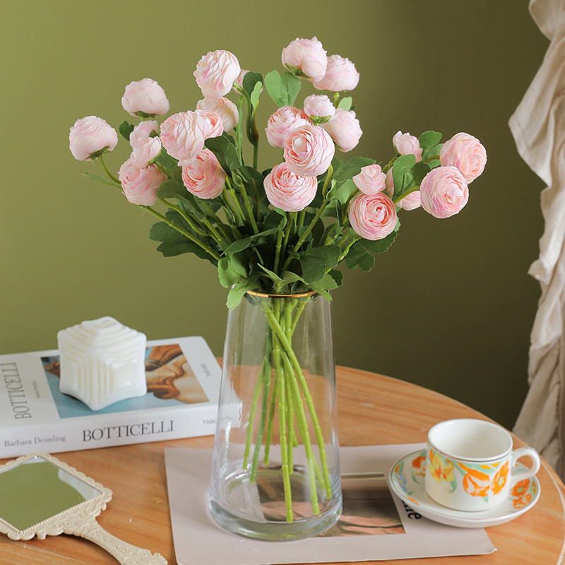 Nordic Ins Little Clear New Dew Lotus Bunch Simulation Flowers Fake Flowers Home Living Room Decoration Upscale Silk Flower Table Furnishing