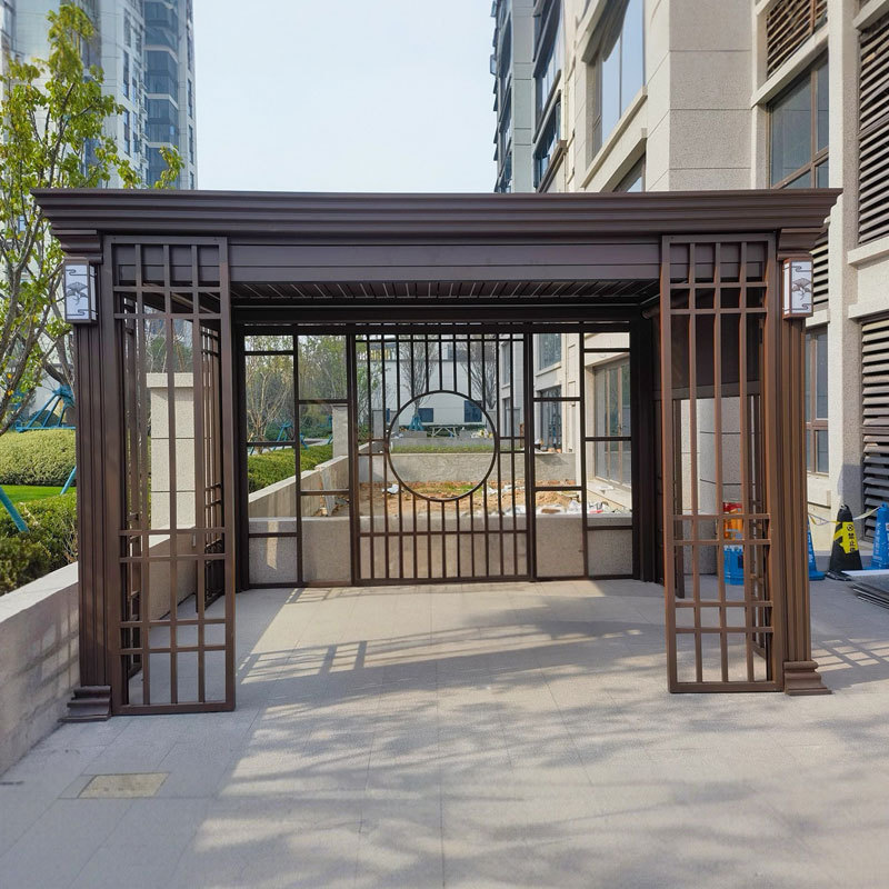 Pavilion Outdoor Courtyard Aluminum Alloy Electric Sunshade Canopy Garden Villa Modern Pavilion New Chinese Style Glass Sunroom Pavilion Outdoor Courtyard Aluminum Alloy Electric Sunshade Canopy Garden Villa Modern Pavilion New Chinese Style Glass Sunroom