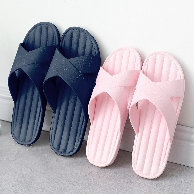 Plastic slippers female summer cross bath non-slip bathroom home simple Japanese style hotel sandals and slippers wholesale