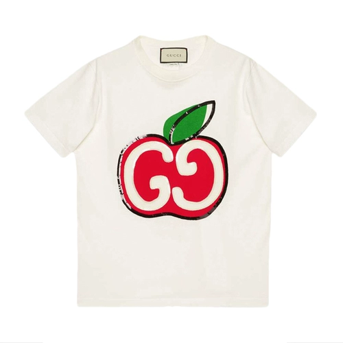 Gucci, apple, осенняя футболка с коротким рукавом, 2020