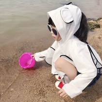 Girls boys and children sunscreen clothes baby breathable anti-ultraviolet Thin Thin small childrens clothing cotton foreign girl Summer