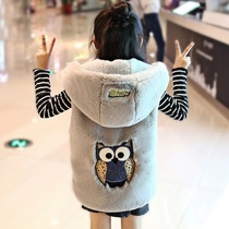 Autumn and winter girls boy fur vest Children Baby long thick style thick Foreign style horse vest winter