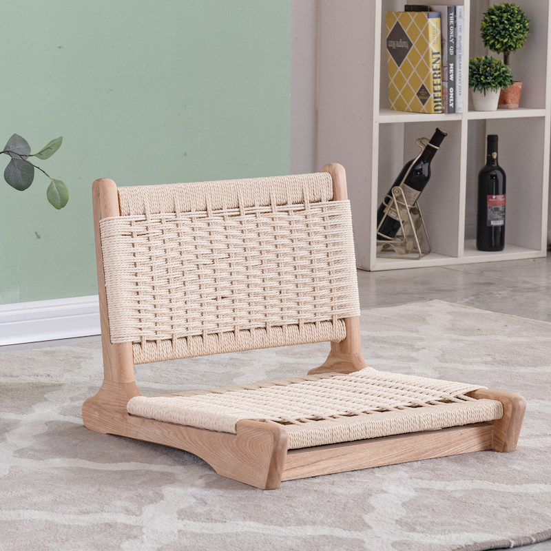 Japanese-style simple rattan tatami seat and room chair bay window legless chair balcony back chair bed lazy chair