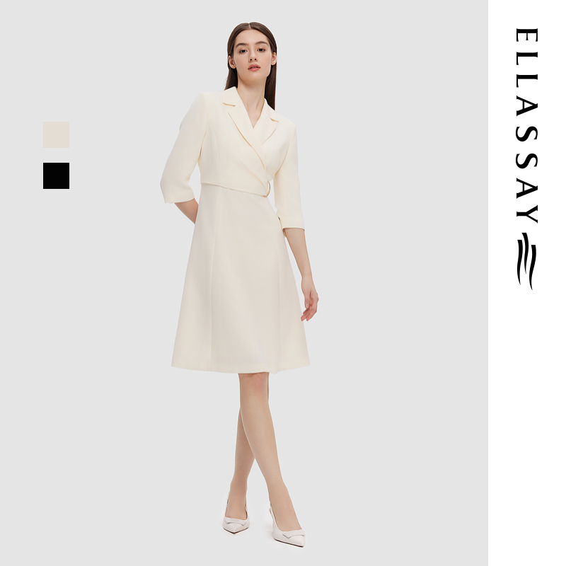 Ellassay Outlet Spring/Summer New Commuting Waist-Cinching Suit Dress for Women Ewd351Y14000