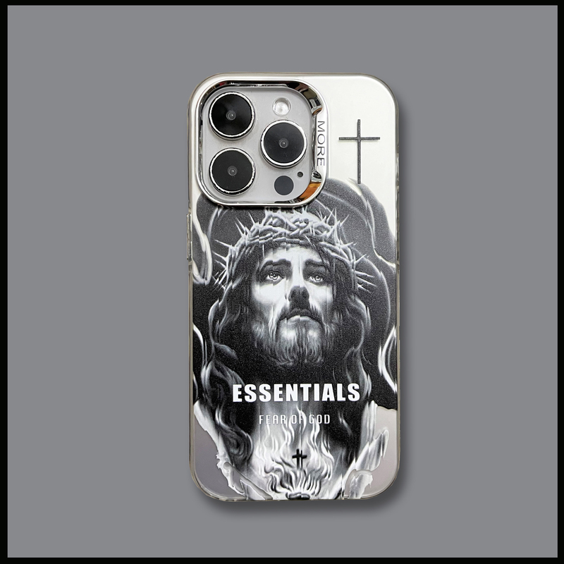 Trendy High Street Brand Ess Fear the Lord Phone Case for Apple 14 Pro, iPhone 13 Matte, 15 Shockproof Full Cover, 12/11 Straight Edge Hard Case, 16 Pro Max/17 Pro