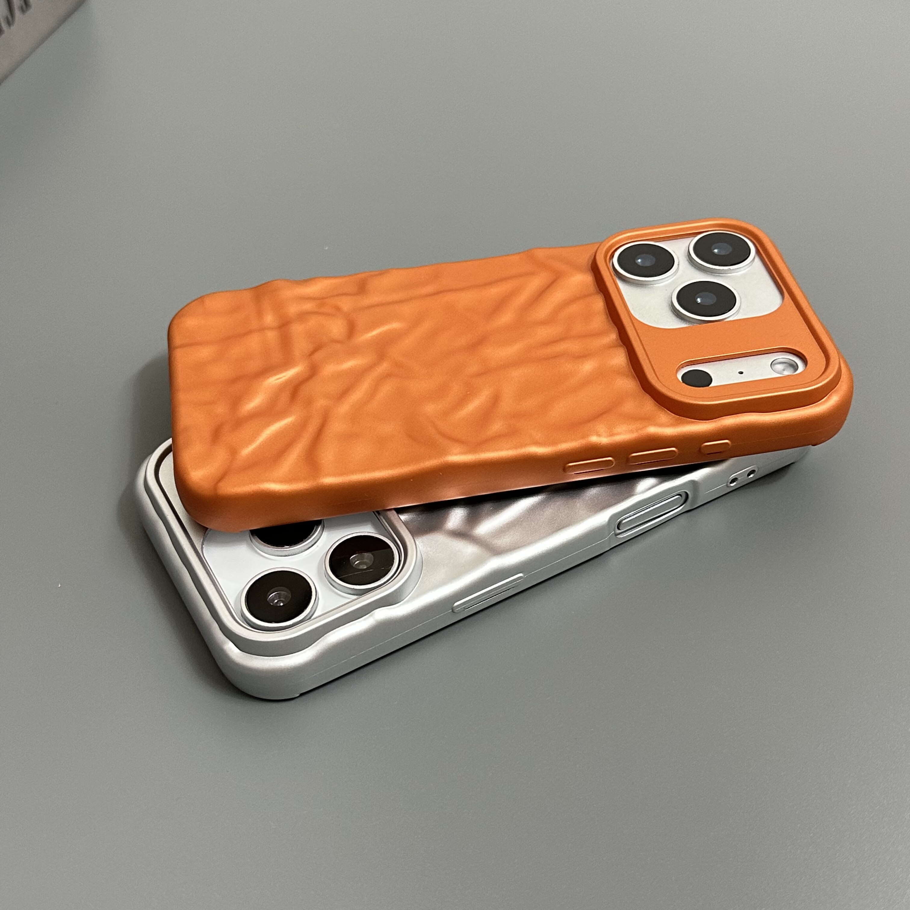 Crumpled Metallic Bronze Copper Camera Matte Metal iPhone Case