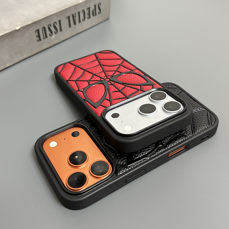 Spiderman Embossed Leather iPhone Case