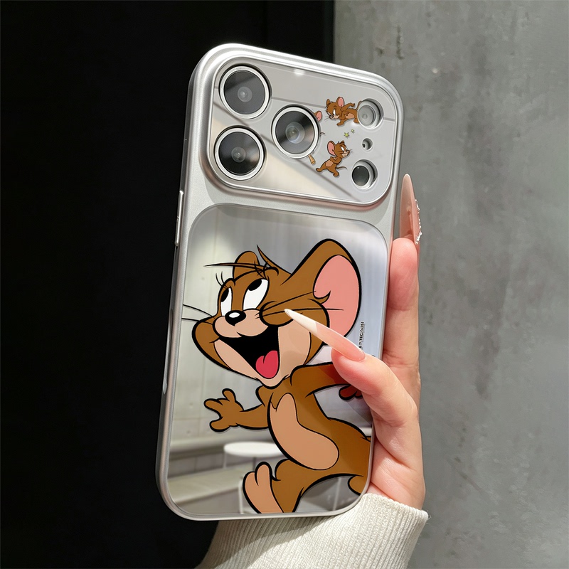Tom and Jerry Mouse Case for iPhone 17 Pro, 16 Pro Max Protective Cover, Magnetic Mirror Case for Apple 15, 14 Plus, Quirky 13, Creative 12, Couple Style, Trendy Tom and Jerry Mouse Case for iPhone 17 Pro, 16 Pro Max Protective Cover, Magnetic Mirror Case for Apple 15, 14 Plus, Quirky 13, Creative 12, Couple Style, Trendy