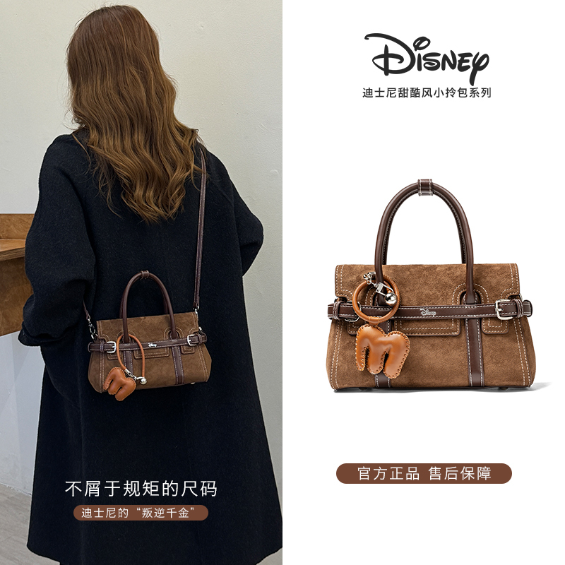 Disney 2026 Genuine Retro British Style Handbag, Fashionable and Versatile Women's Shoulder Crossbody Bag