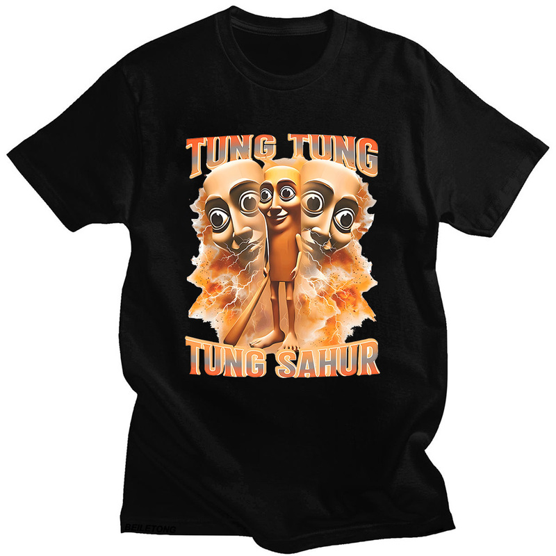 Tung Tung Tung Sahuai Wooden Stick Man Crocodile Bomber Funny Shanhaijing Ai Short-Sleeved T-Shirt for Men Tung Tung Tung Sahuai Wooden Stick Man Crocodile Bomber Funny Shanhaijing Ai Short-Sleeved T-Shirt for Men