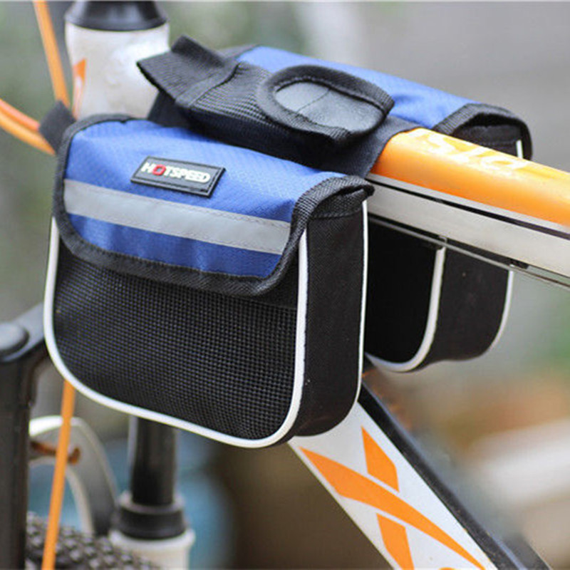 Folding child bike bag containing bag waterproof front small bag front beam bag large capacity to enlarge the storage bag