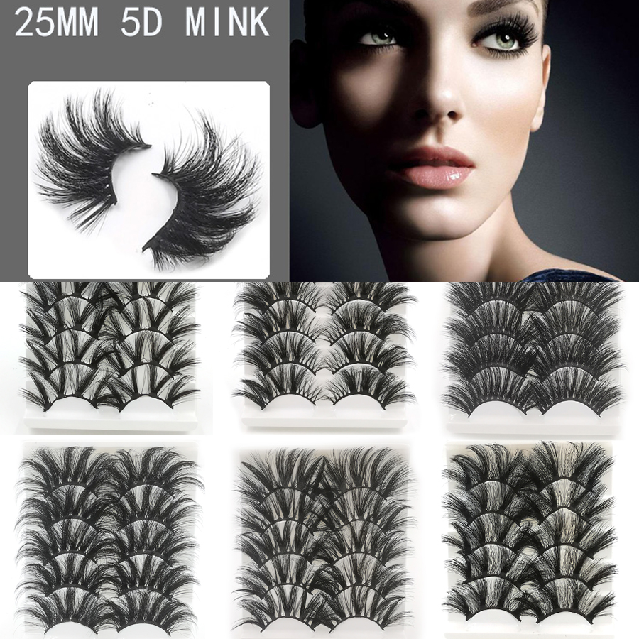 25mm5D超ロングミンク毛つけまつげ立体クロスメッシー欧米風太カール誇張舞台メイク