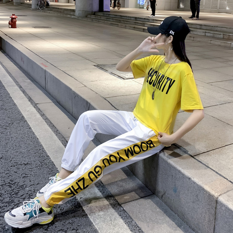 Street dance hip hop suit female new Korean version of jazz dance costume sports ghost step dance clothes leisure dance practice suit