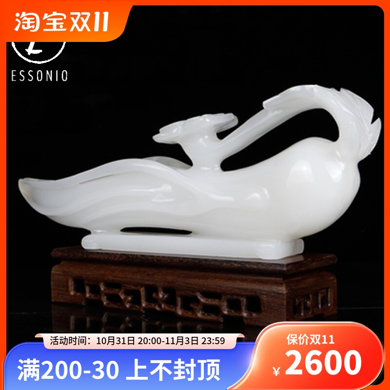 ESSONIO natural jade ginseng Ruyi Swaying Pieces Home Furnishing adornments Living room Xuanguan New Chinese-Taobao