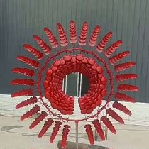 Landscape wind energy dynamic logo direct sales abstract city square Stainless steel large outdoor wind sculpture decoration