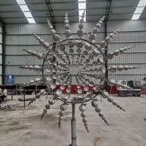 Garden landscape luminous dynamic device Stainless steel large outdoor pneumatic sculpture decorative drainage props
