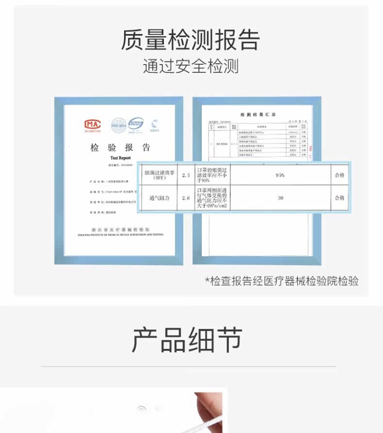 健医师 一次性医用口罩 50只 图7