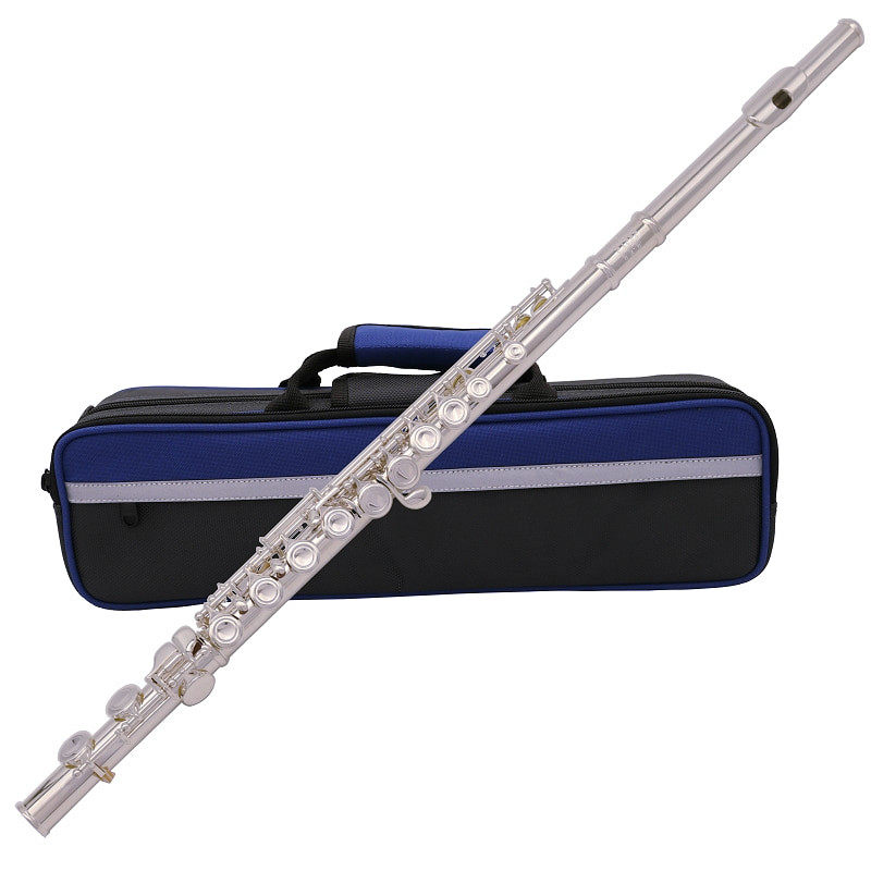 BOHAO flute musical instrument for beginners general 16 closed hole 17 open hole E key C tune professional white copper nickel plated silver plated