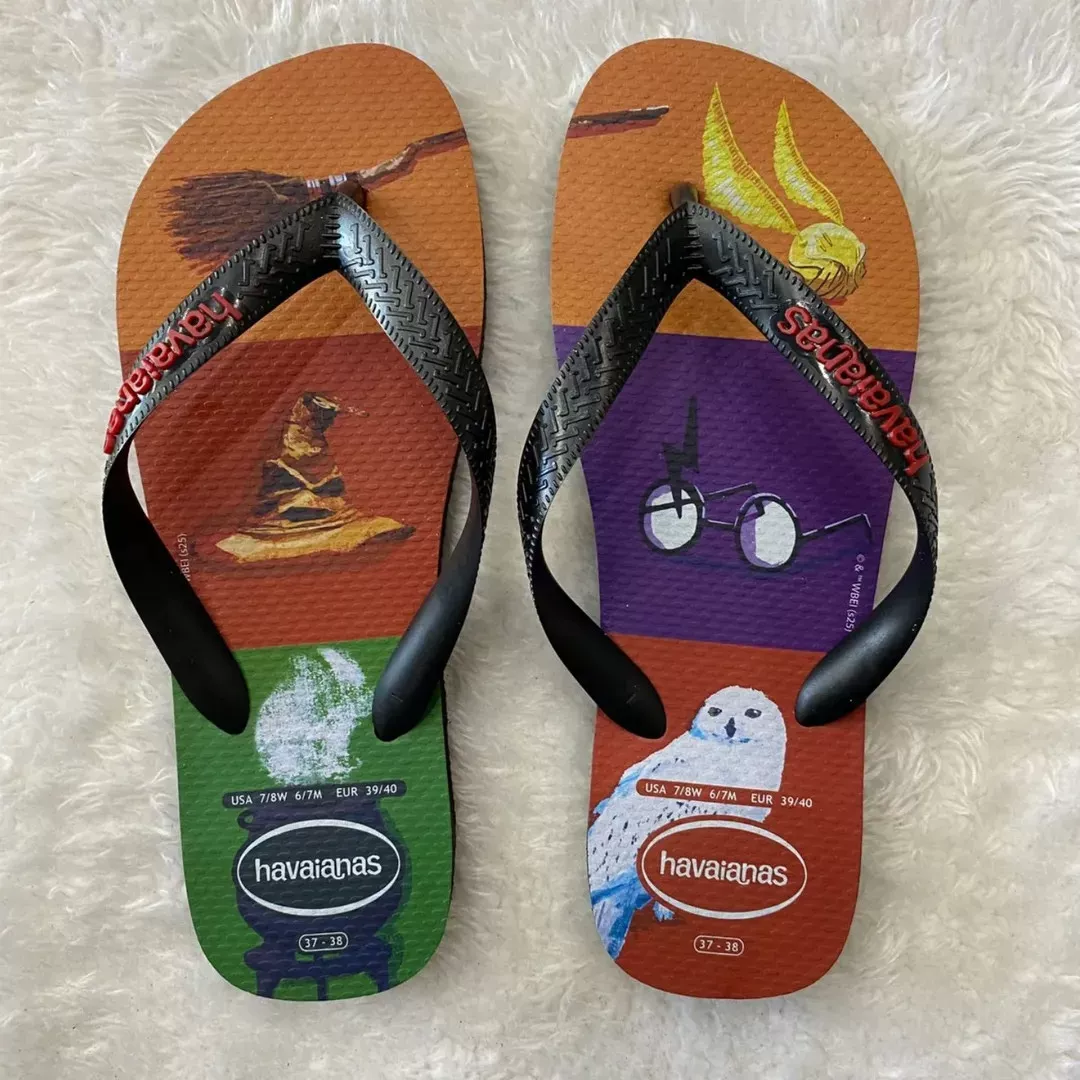 Пляжные шлепанцы с нескользящей плоской подошвой Havaianas Гарри Поттер