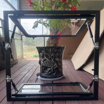 Up and down folding windows flip-up windows plastic steel windows coffee milk tea car windows bar windows sales car interior windows