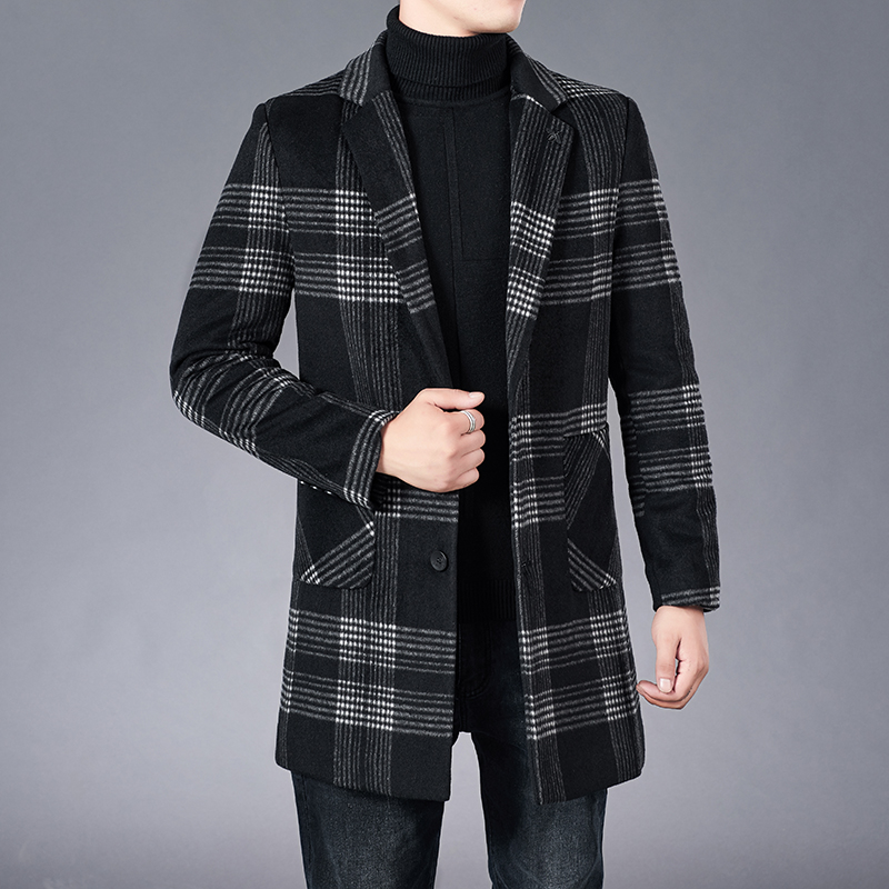 How about Mao, the men's autumn and winter Yinglun style Sub-trend, the young men's Han version 100 hitch wool windsuit